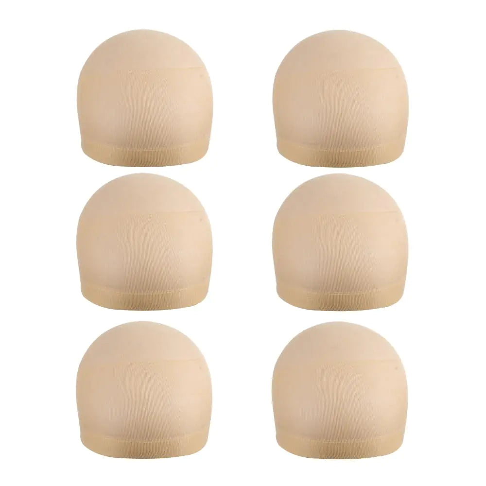 YANTAISIYU 6 Pieces Wig Caps Stocking Wig Cap for Lace Front Wigs Nylon Wig Cap for Women Mesh Wig Cap (Beige)
