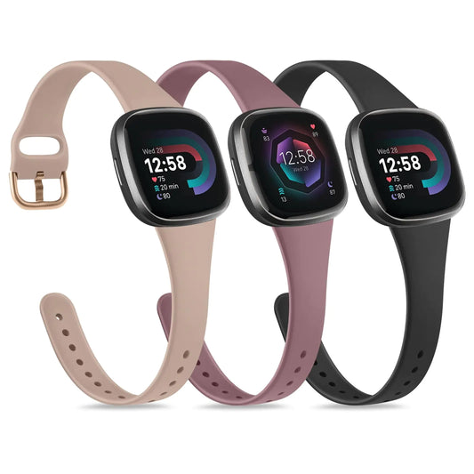 IEOVIEE Silicone Bands Compatible for Fitbit Versa 4 Bands/Fitbit Versa 3 Bands/Sense 2 Bands/Fitbit Sense Watch Bands for Women